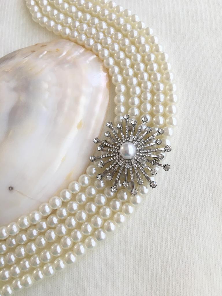 1. Sınıf Lüx Plastik İnci Tasma Choker Kolye